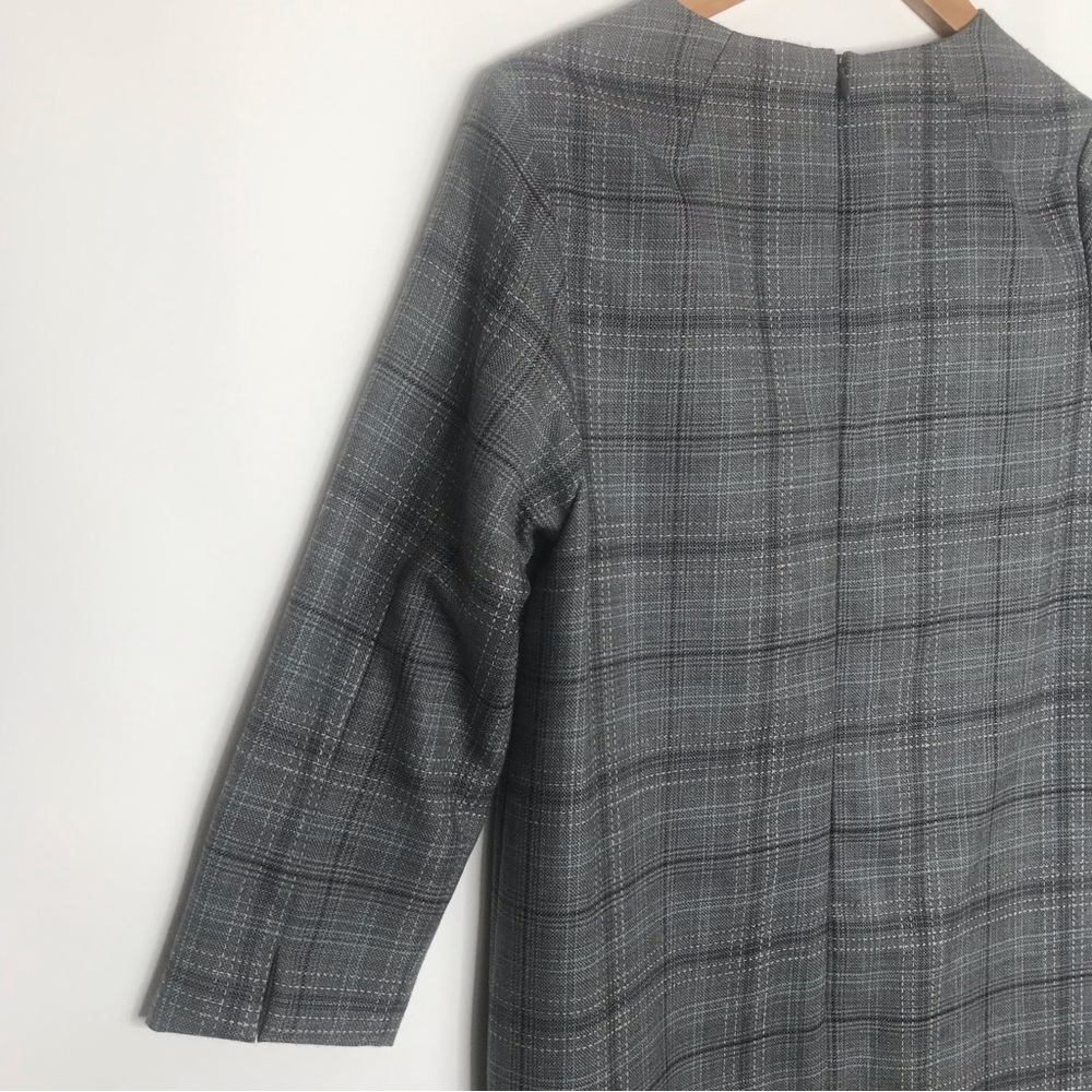 Pendleton 100% Virgin Wool Gray Blue Plaid Shift … - image 8